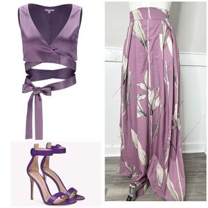 DUO MAR LILAC FLORAL WIDE LEG PANTS
NWT 
XS